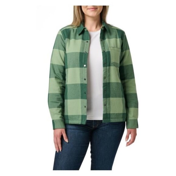 5.11 Tactical Green Plaid Louise Shirt Jacket  Size S - Picture 1 of 7